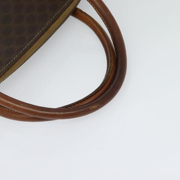 CELINE Macadam Canvas Hand Bag Pvc Leather Brown Gold - Picture 7 of 12